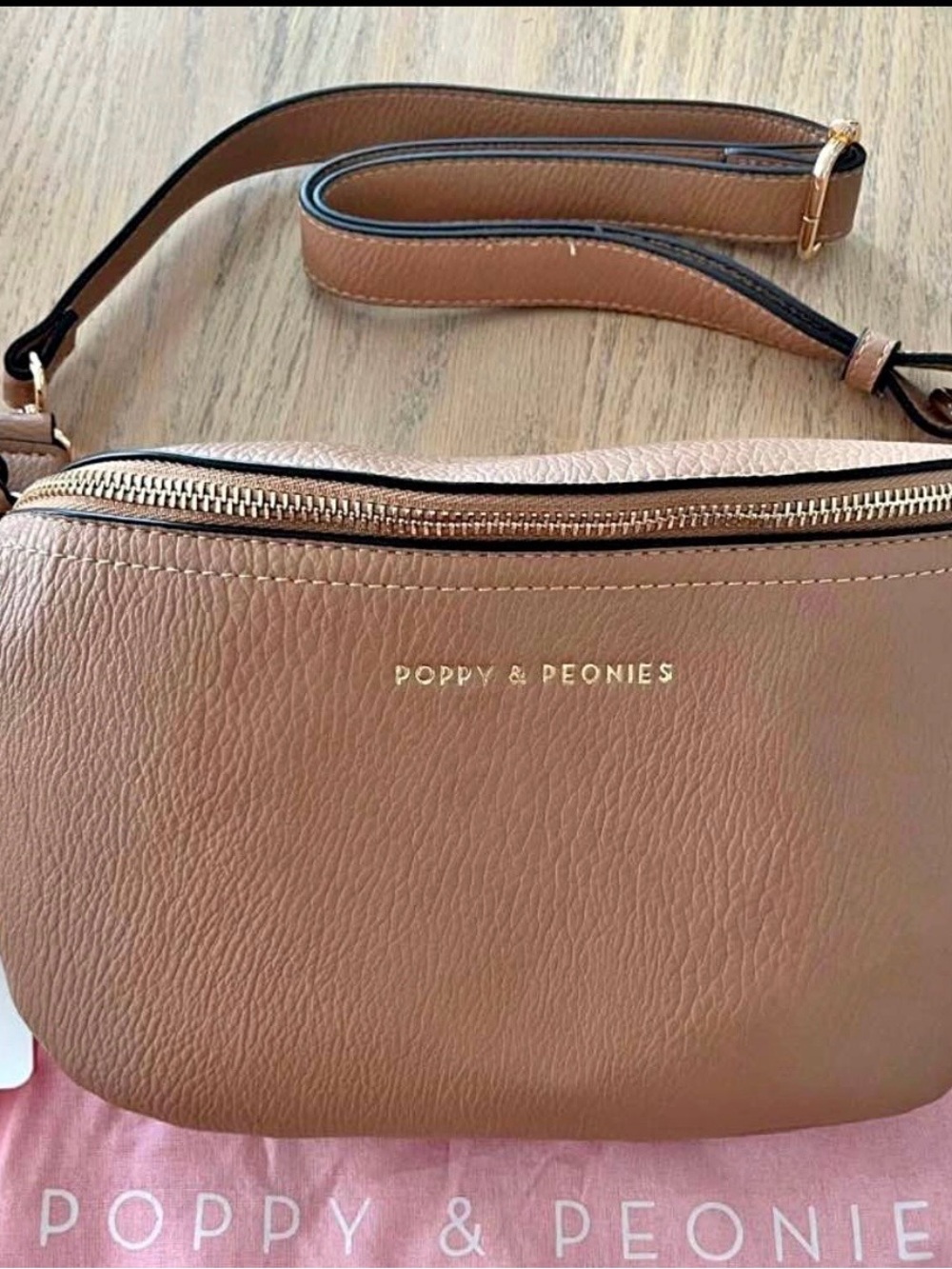Poppy & Peonies Large Mocha Belt Bag
